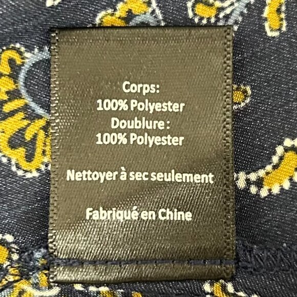 NWT ASTR the Label Kimi Navy Blue Print Long Sleeve Satin Wrap Top Blouse M - Picture 12 of 14